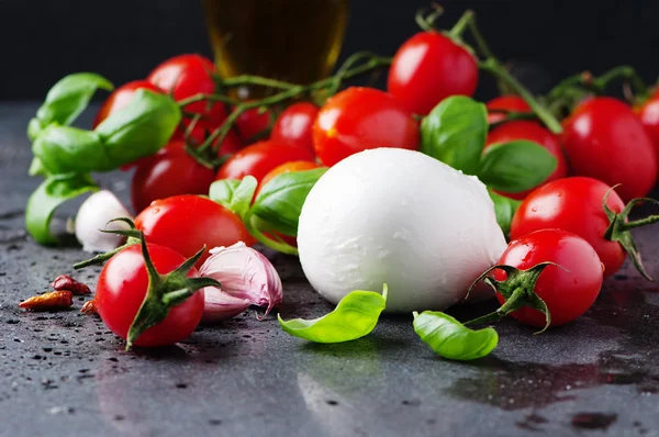 Ricotta fresca con tomates — Foto de Stock