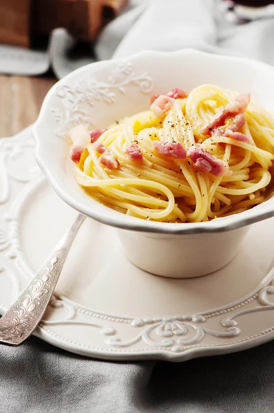 Sabroso Spaghetti Carbonara — Foto de Stock