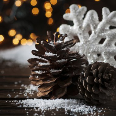 Noel kartı kar ile bir