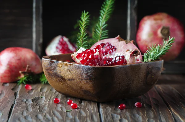 Sweet fresh pomegranate on  table — Stock Photo, Image