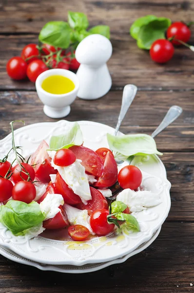 Italiensk sallad caprese med tomater och mozzarella — Stockfoto