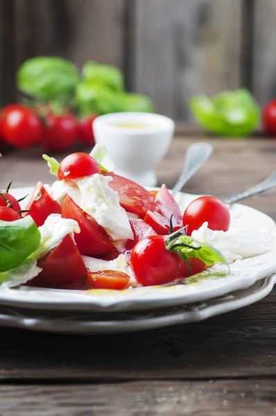 Italiensk sallad caprese med tomater och mozzarella — Stockfoto
