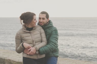 Küçük İtalyan şehri aşık genç Çift