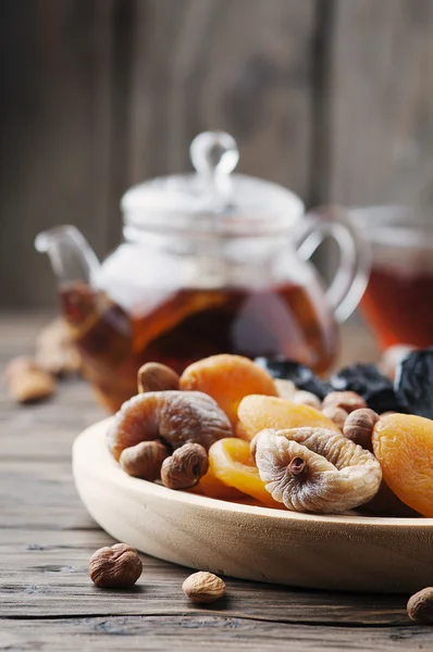 Mix of dried fruits and nuts — Stock Photo, Image