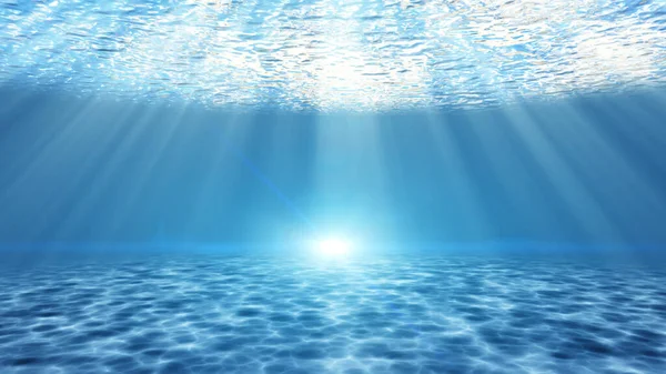 Tranquil underwater scene with rays of sunlight