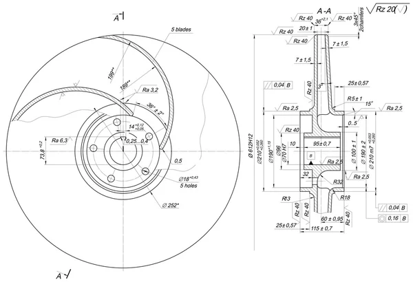 Wektory Stockowe Crowfoots Rysunek Techniczny Maszynowy