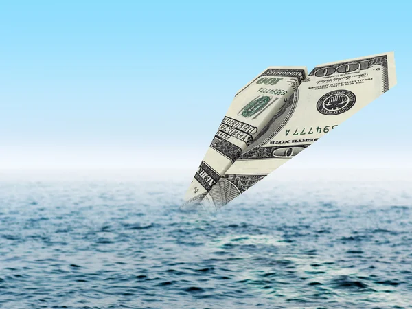 Bankruptcy business. Money plane crash in sea