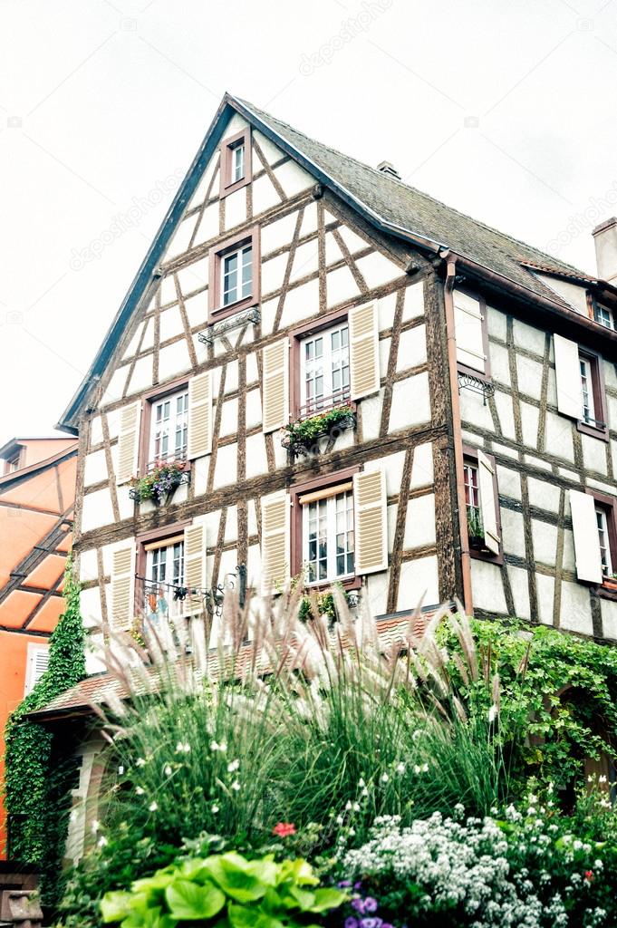 typical Alsace half timbered house