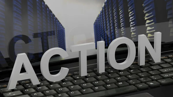 Action - Konzept auf der Computertastatur — Stockfoto
