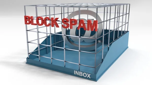 Блокируйте спам в вашем почтовом ящике — стоковое фото