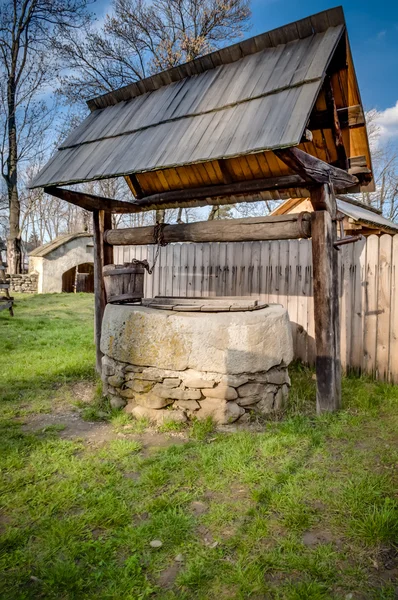 Traditioneller Brunnen Ländlichen Rumänien Seit Dem Mittelalter Wasser Aus Dem — Stockfoto