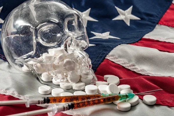 Epidemie Opioidů Nebo Krize Opioidů Závislost Lécích Předpis Heroinu Americe — Stock fotografie