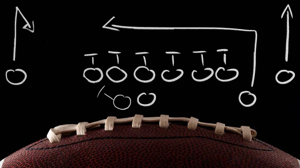 American Football Tactics Scheme Sports Coaching Offensive Play Concept Ball — Stock Photo, Image