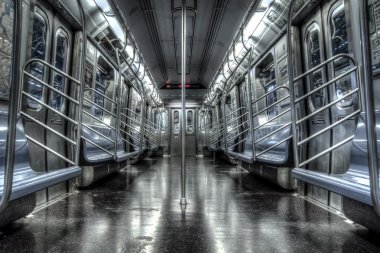 Empty subway cart in New York clipart