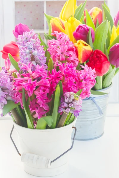 Bouquet de jacinthe et de tulipes — Photo