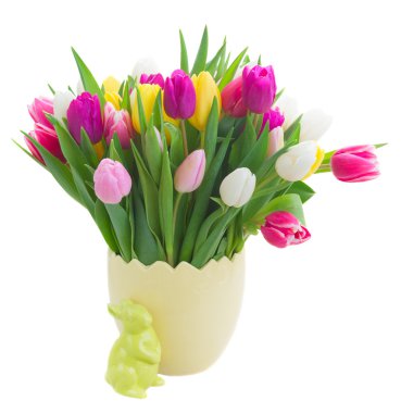 buket pembe, mor ve beyaz laleler