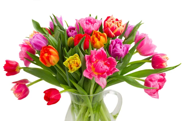 Bouquet of  pink, purple and red  tulips — Stock Photo, Image