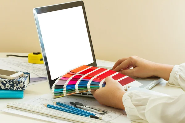 Designers working table — Stock Photo, Image