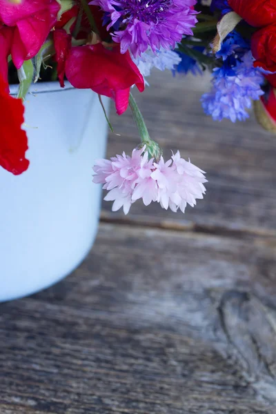 Papoula, ervilha doce e flores de milho — Fotografia de Stock