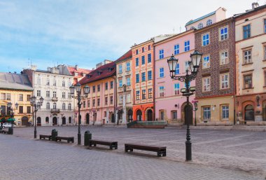 sokak eski Krakow, Polonya