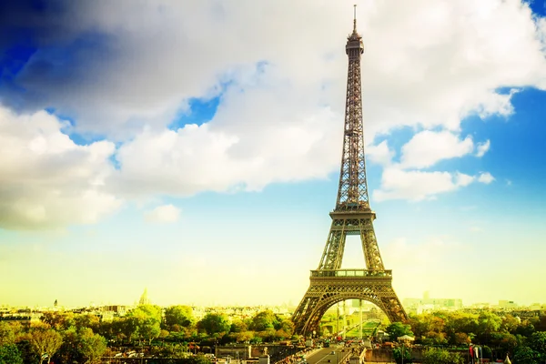 Eiffel tour a z Trocadera v Paříži — Stock fotografie