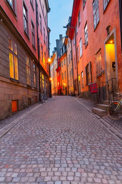 Gamla Stan's nachts, Stockholm — Stockfoto