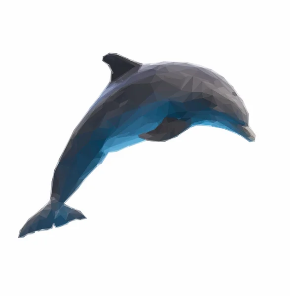 Ugró delfin, fehér — Stock Vector