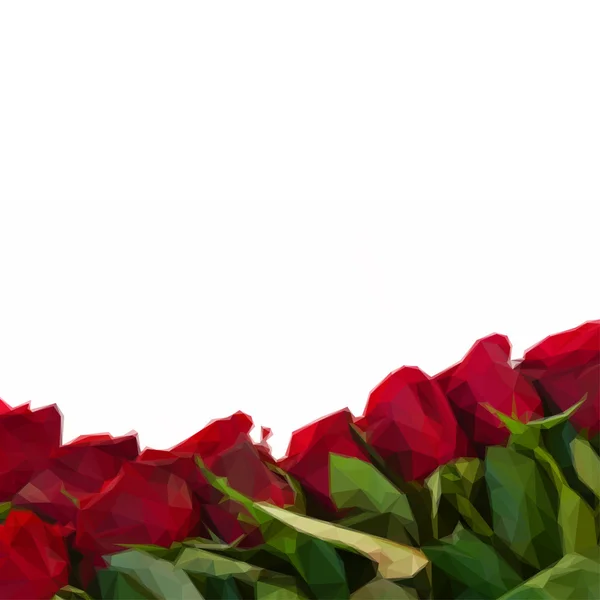 Frontera de rosas de jardín rojas carmesí frescas — Vector de stock