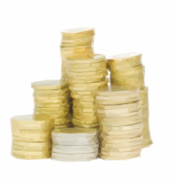 Monete d'oro in pile — Vettoriale Stock