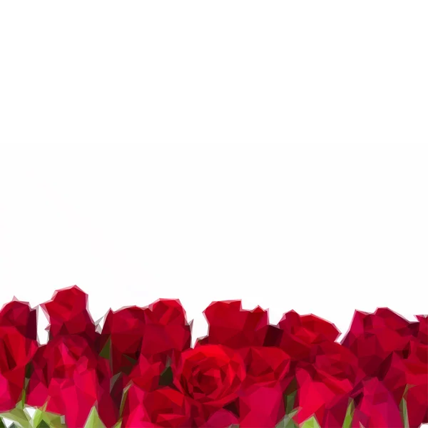 Frontera de rosas rojas frescas del jardín — Vector de stock