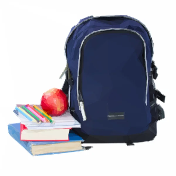 Niebieski plecak szkolny — Wektor stockowy