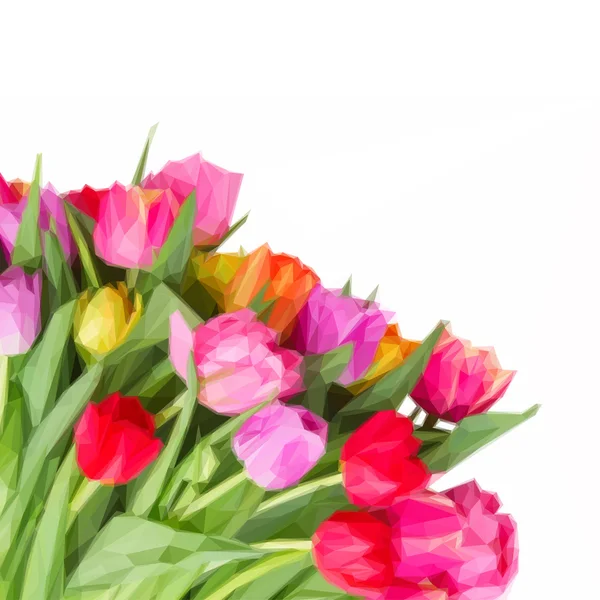 Strauss aus rosa, lila und roten Tulpen — Stockvektor