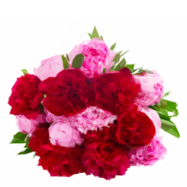 Merah muda dan merah peonies - Stok Vektor