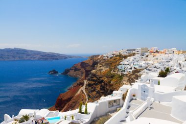 Oia, geleneksel Yunan köy ve aegan deniz, Yunanistan