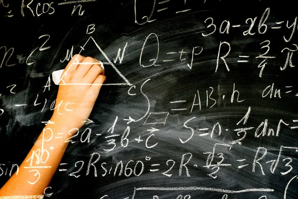 Hand writting on black board — Stock Photo, Image