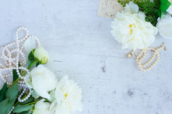 Flores de peonía blanca —  Fotos de Stock