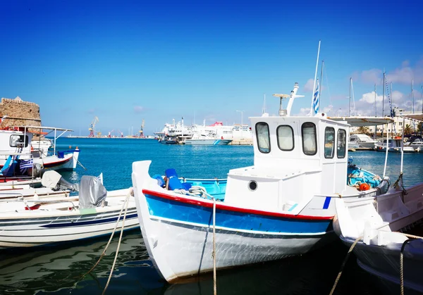 Gamla hamnen heraklion, Kreta, Grekland — Stockfoto