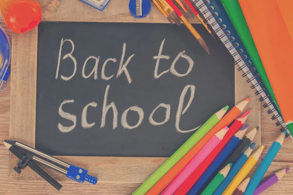 Okula geri ile kara tahta — Stok fotoğraf