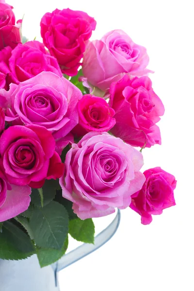 鲜粉红色玫瑰花束 — 图库照片