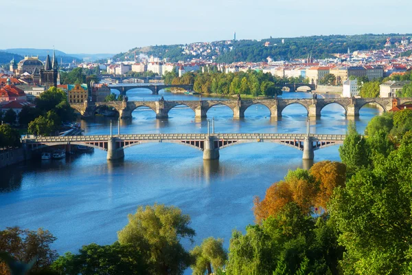 Mosty z Prahy po Vltavě — Stock fotografie