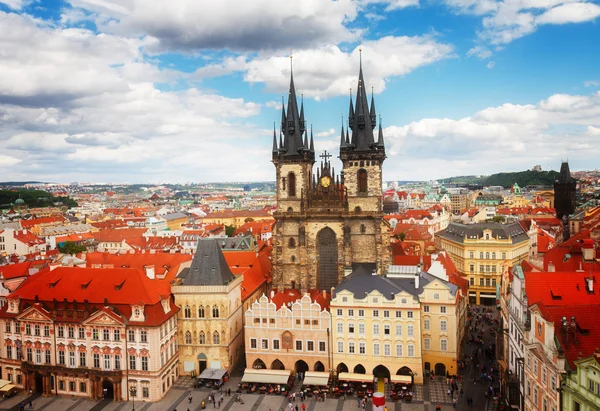 Tyn cathedral at market square — Stock Photo, Image