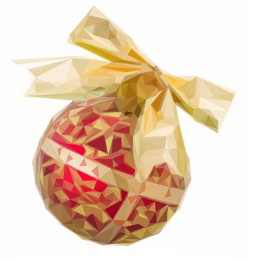 Kırmızı Noel top ile altın