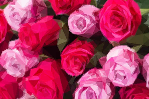 Rosas rosadas oscuras y claras en la mesa — Vector de stock