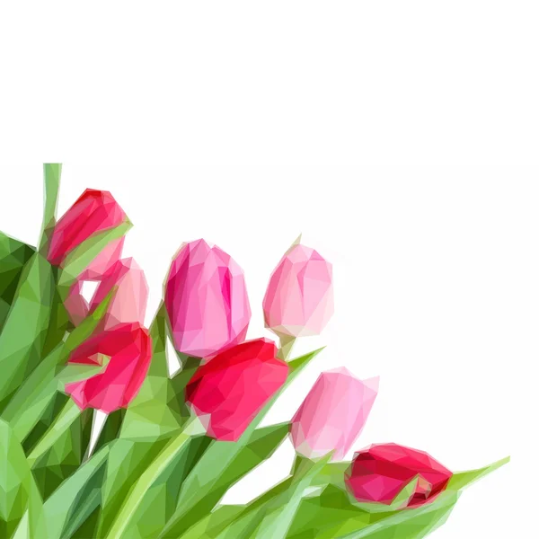 Tulipanes rosados frescos — Vector de stock