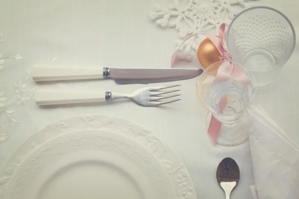 Conjunto de utensílios de mesa para o Natal — Fotografia de Stock