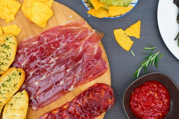 Table with spanish tapas — Stock Photo, Image