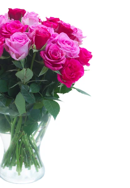 鲜粉红色玫瑰花束 — 图库照片