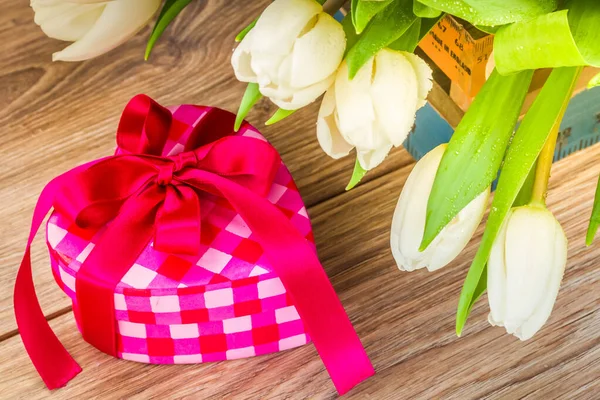 Bouquet of white tulips — Stock Photo, Image