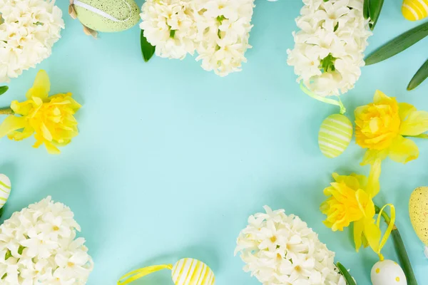 Easter scene with colored eggs — Stock Photo, Image