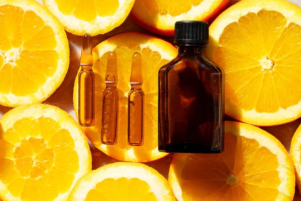 Citrinos vitamina c soro óleo cuidados de beleza — Fotografia de Stock